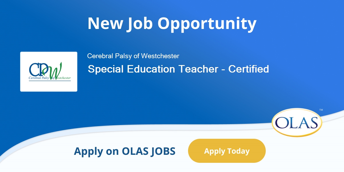 Special Education Teacher Certified opening in Cerebral Palsy of